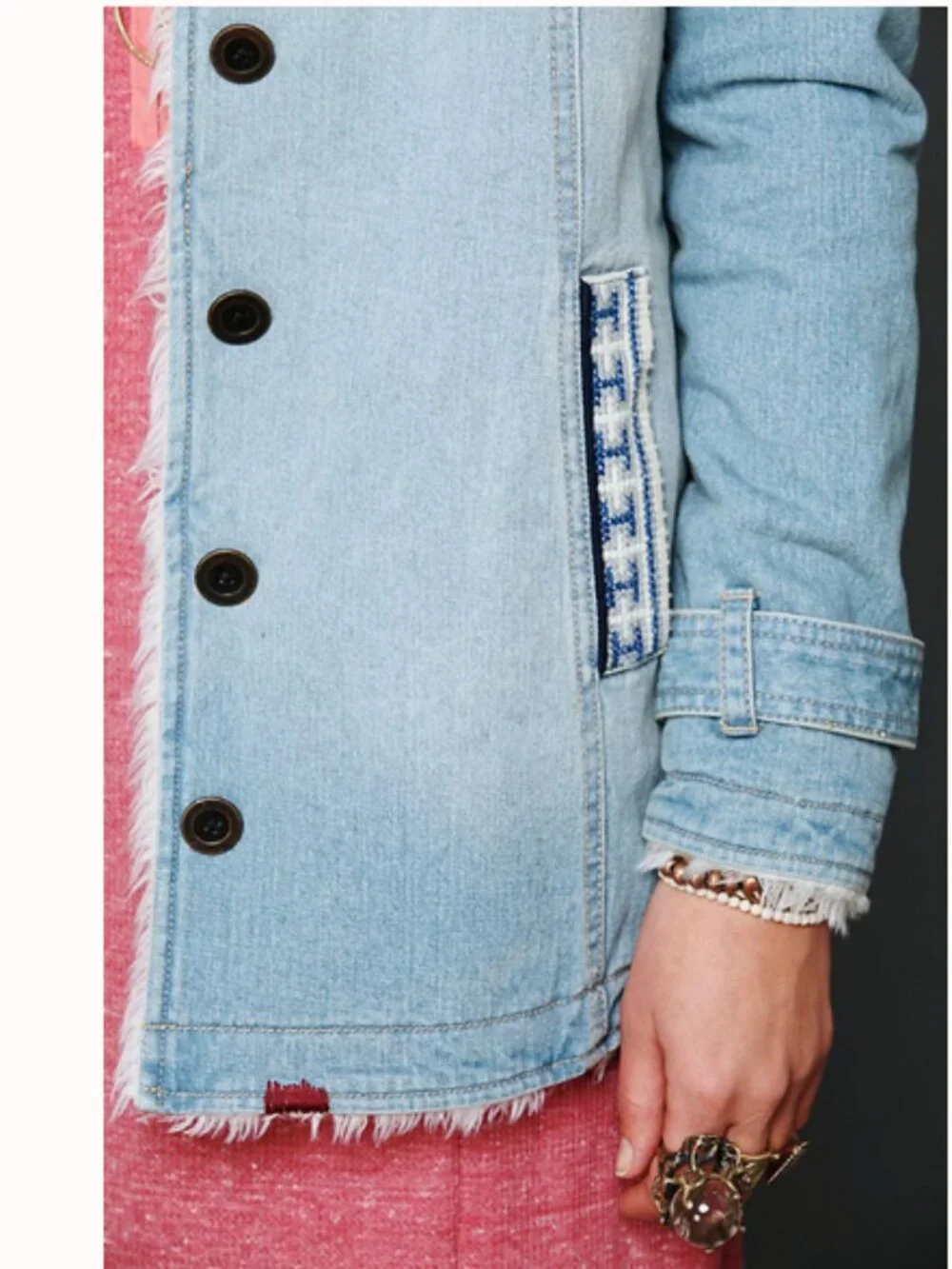 Free People Denim and Sherpa Jacket - Picture 5 of 16